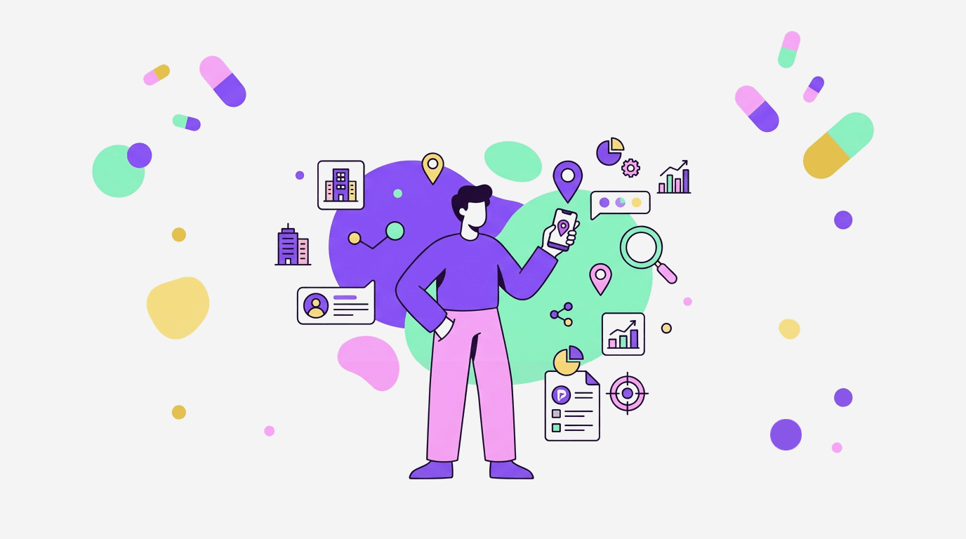 Ilustração de prospecção B2B